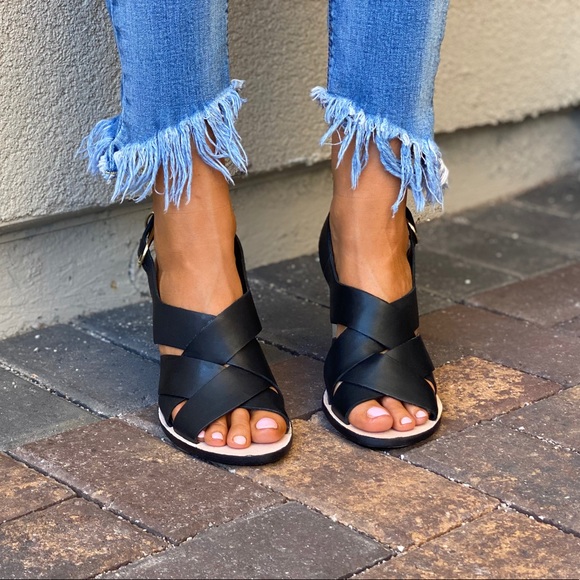 Woven Genuine Leather Cork Wedge Sling Sandal - Picture 3 of 11